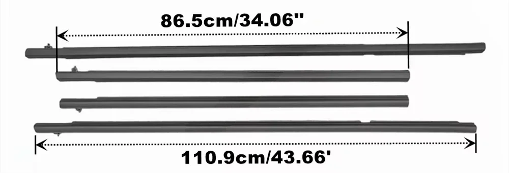 4 Pieces Moulding Window Belt Seal for Honda Freed 1st Gen 5DR GB3 GB4 GP3 2008-2016 Glass Protector Weatherstrip 72450SYY003