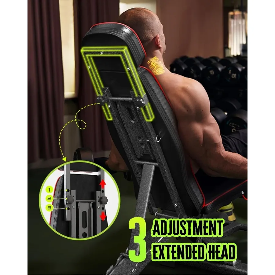 مقعد وزن قابل للتعديل لضغط مقاعد البدلاء مقعد تمرين مستقر عالي التحمل مقاعد وزن قابلة للطي للمنزل الصالة الرياضية انحدار الانحدار 90