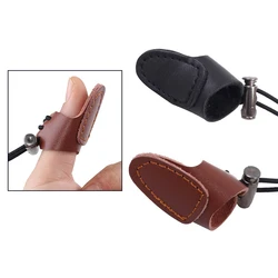 Archery Leather Thumb Ring Archery Finger Protector for Recurve Bow Traditional Bow Finger Tab Guard for Hunting Shooting