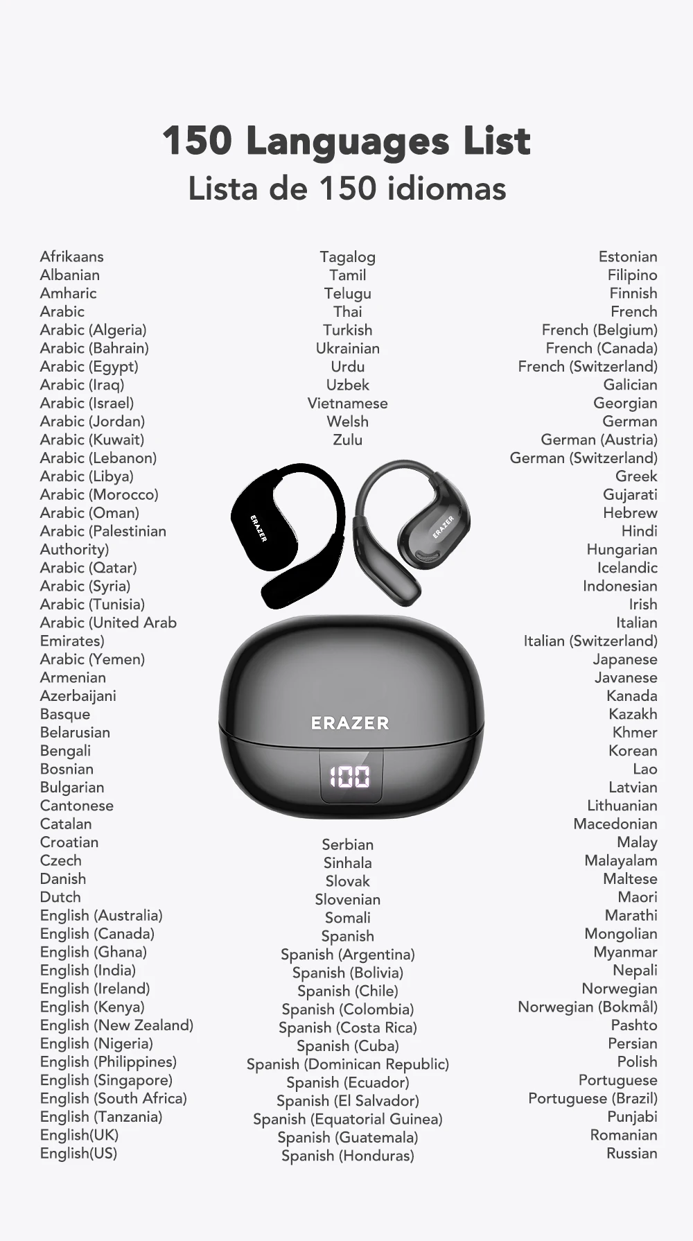 ERAZER XT66PRO Bluetooth-Kopfhörer ASMR-Headsets DIY APP KI-Übersetzer-Ohrhörer Kabellose Kopfhörer 13 Stunden Lange Akkulaufzeit mit Display – Detail 6
