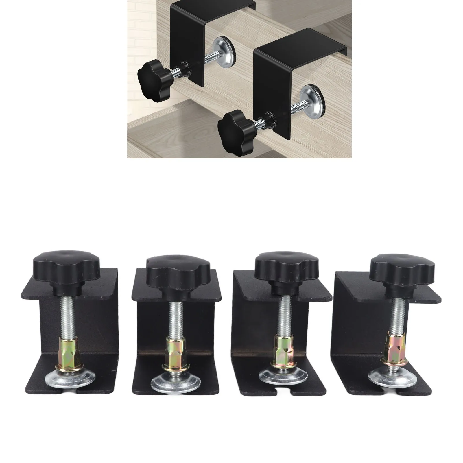 

4PCS Drawer Installation Clip Fixer Stainless Steel Drawer Front Installation Clamps For Cabinet Door Furniture