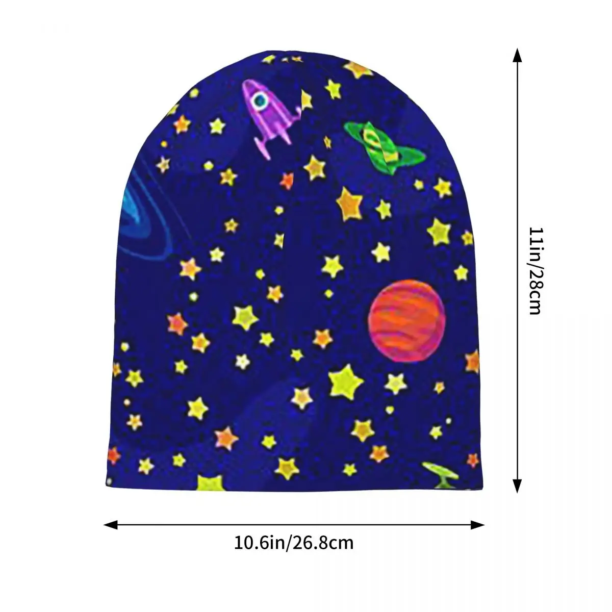 Starry Sky Space Galaxy Sun Moon Warm Knitted Cap Fashion Bonnet Hat Autumn Winter Outdoor Beanies Hats for Men Women Adult
