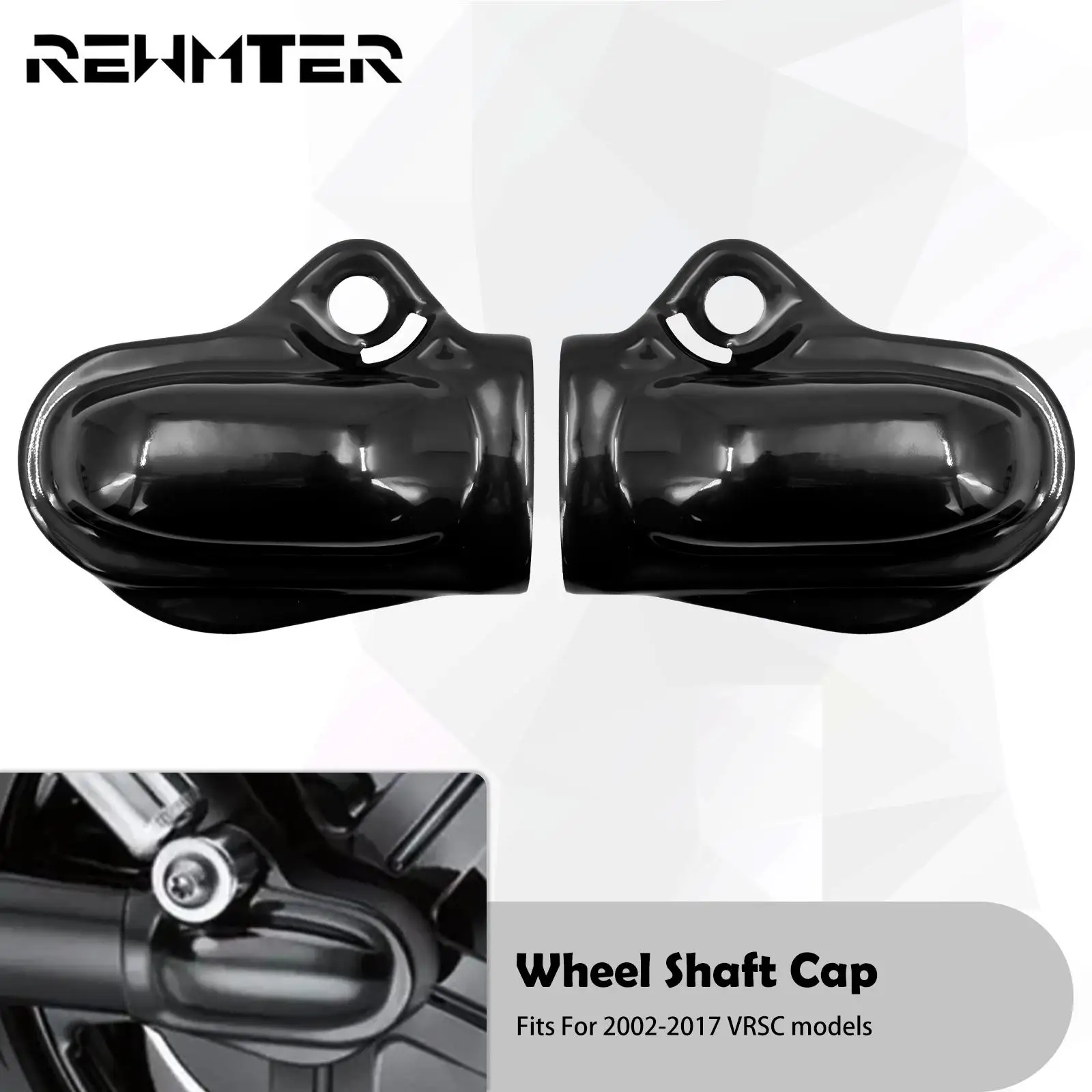 Motorcycle Bar& Shield Rear Axle Nut Covers Wheel Shaft Cap Side Protector Guard Gloss Black For Harley Night V Rod VRSCR VRSCA