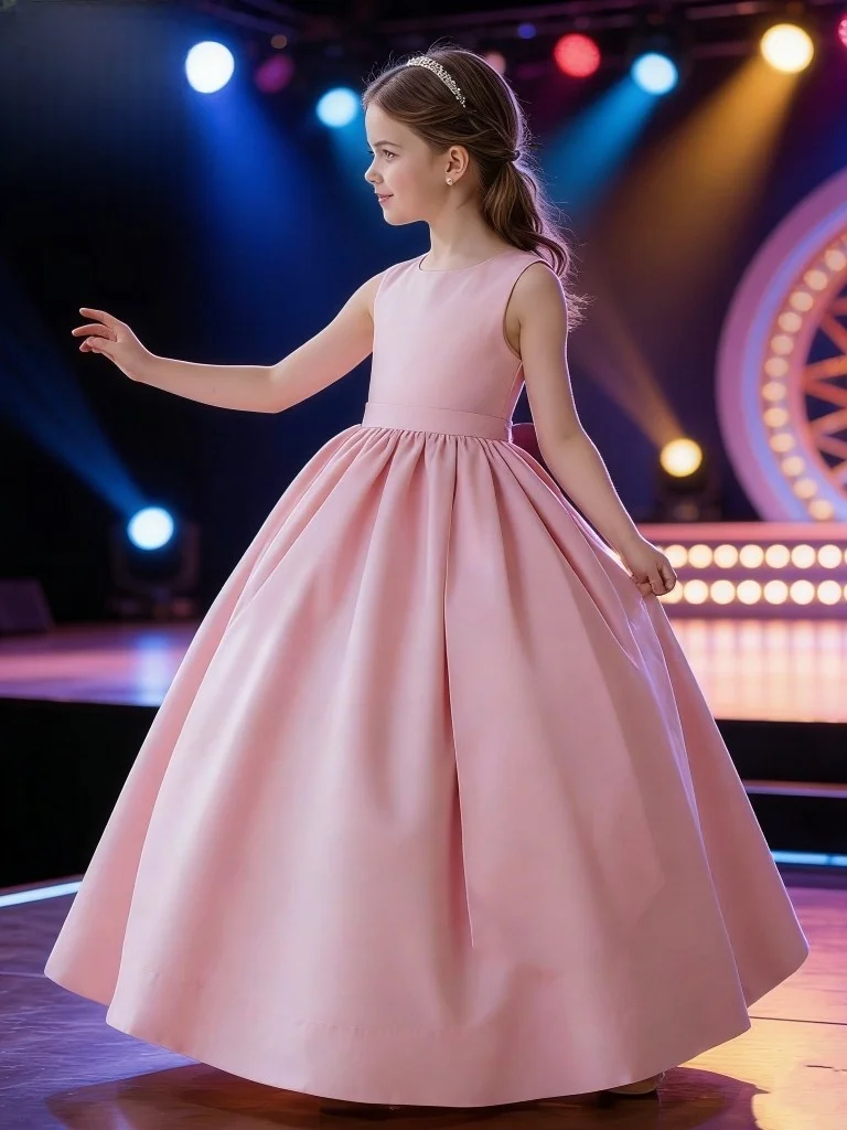 jupe-trapeze-rose-haut-de-gamme-pour-fille-tenue-de-performance-de-piano-vetements-de-fete-d'anniversaire-mode-enfant