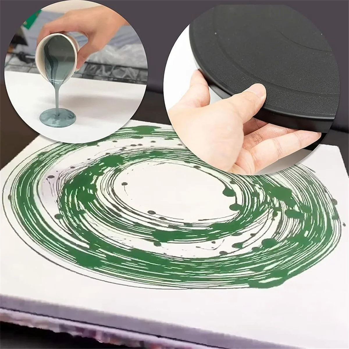 A56X 11 Inch Rotate Turntable Sculpting Wheel Revolving Cake Turntable Black Painting Turn Table Stand