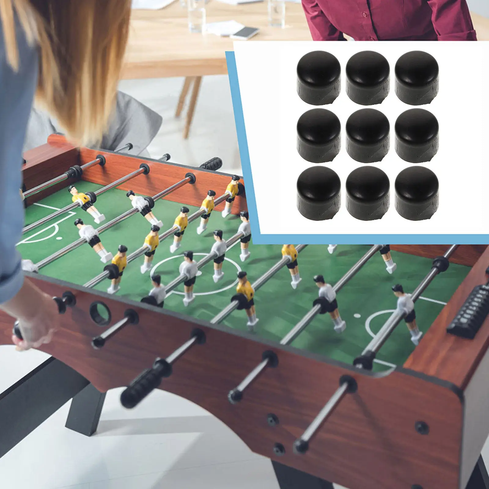 

10Pcs Foosball Tip Caps Plastic Rod Covers End Plugs for Football Table Accessories 8Mm Lightweight High Durability