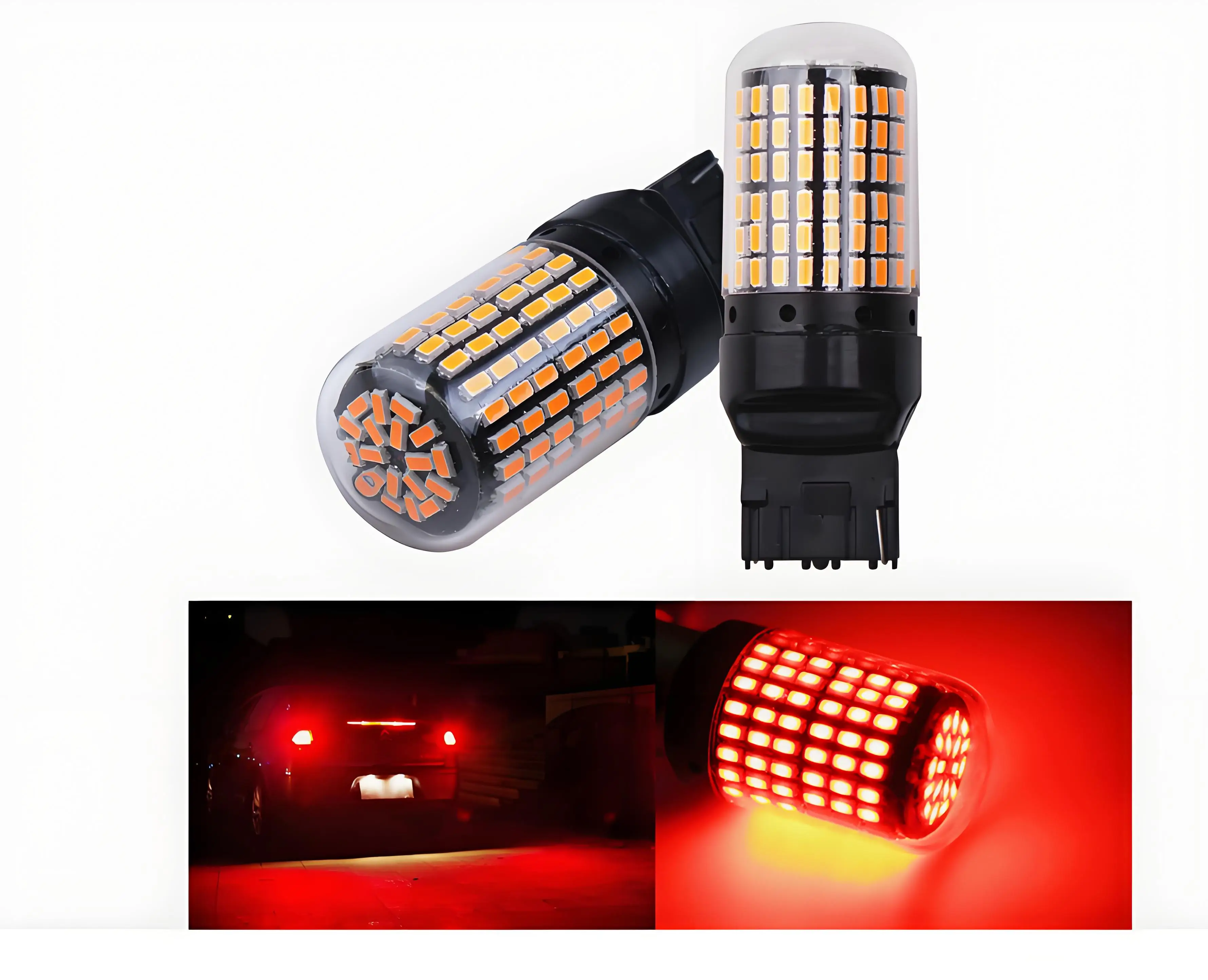 NEW 2x 7440 7443 Red CANBUS LED Bulb Super Bright 144-SMD Turn Signal Tail Light