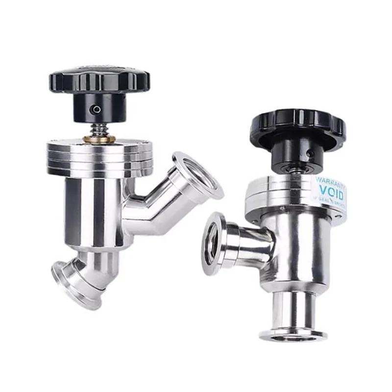 High vacuum baffle valve KF manual angle valve GDJ-KF16 25 40 50 quick install valve chuck fittings 304 stainless steel