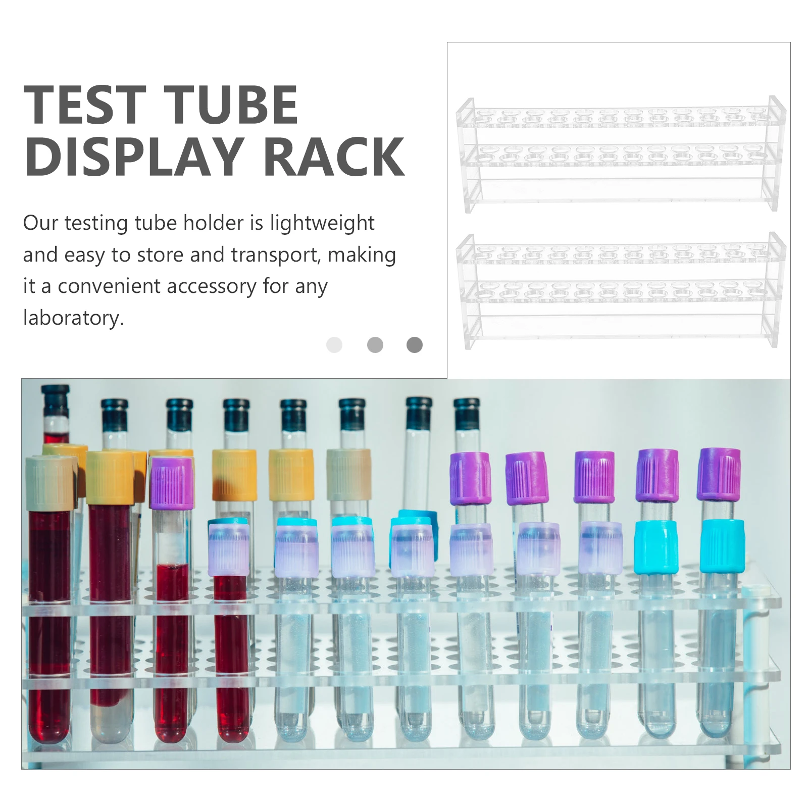 

2 Pcs Laboratory Colorimetric Tube Rack Test Tubes Sample Accessories
