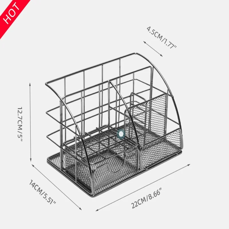 モダンな北欧メタルデスクトップオーガナイザー - オフィス用品、文具、化粧品、書類用の多機能ファイルラック - Styli