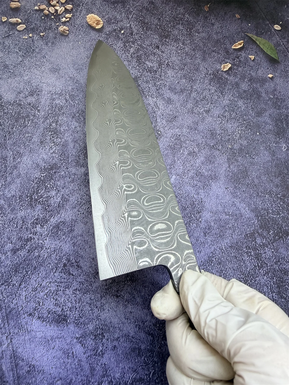 RHON 8.5/9.5inch DIY Double Edge Deba Knife Blank Blade Japanese Chef's Kitchen Salmon Fish Bone Chopping Knives Without Handle view 5