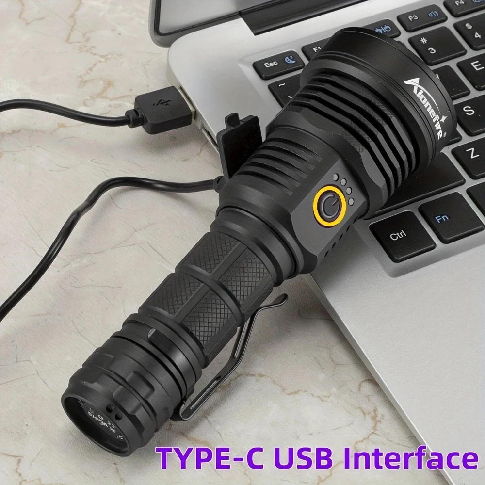 60W 3x SST40 Powerful Super Bright LED Flashlight USB Rechargeabl Outdoor Hiking Travel Camping Hunting Fishing High Power Torch