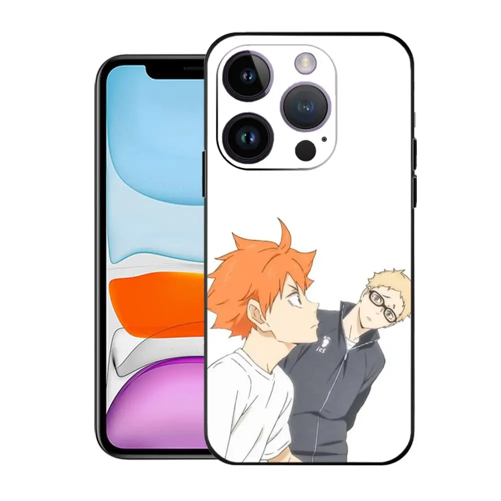 H_haikyu!! Phone Case For iPhone 15 Pro Max 14 13 12 11 X XR XS XSMAX 8 7 Plus Mini Soft Black Cover