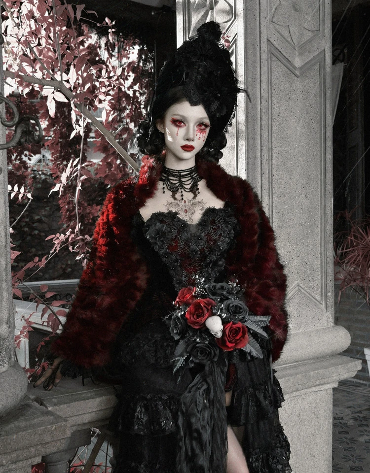 Japanese Rojita Kawaii Cloak Warm Clothes Faux Fur Cape Coat Unique Design Oversized Short Comfortable Ponchos Jacket For Ladies