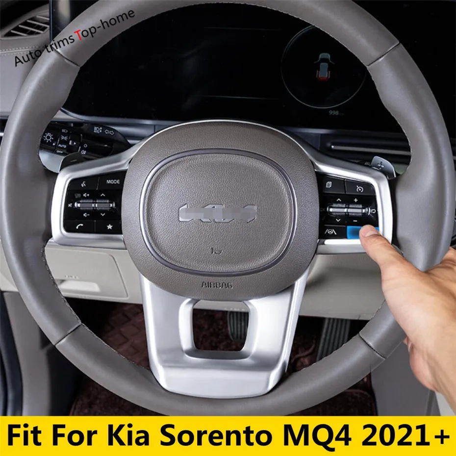 

Inside Steering Wheel Button Sticker Bezel Decoration Frame Cover Trim Car Styling For Kia Sorento MQ4 2021 2022 Accessories