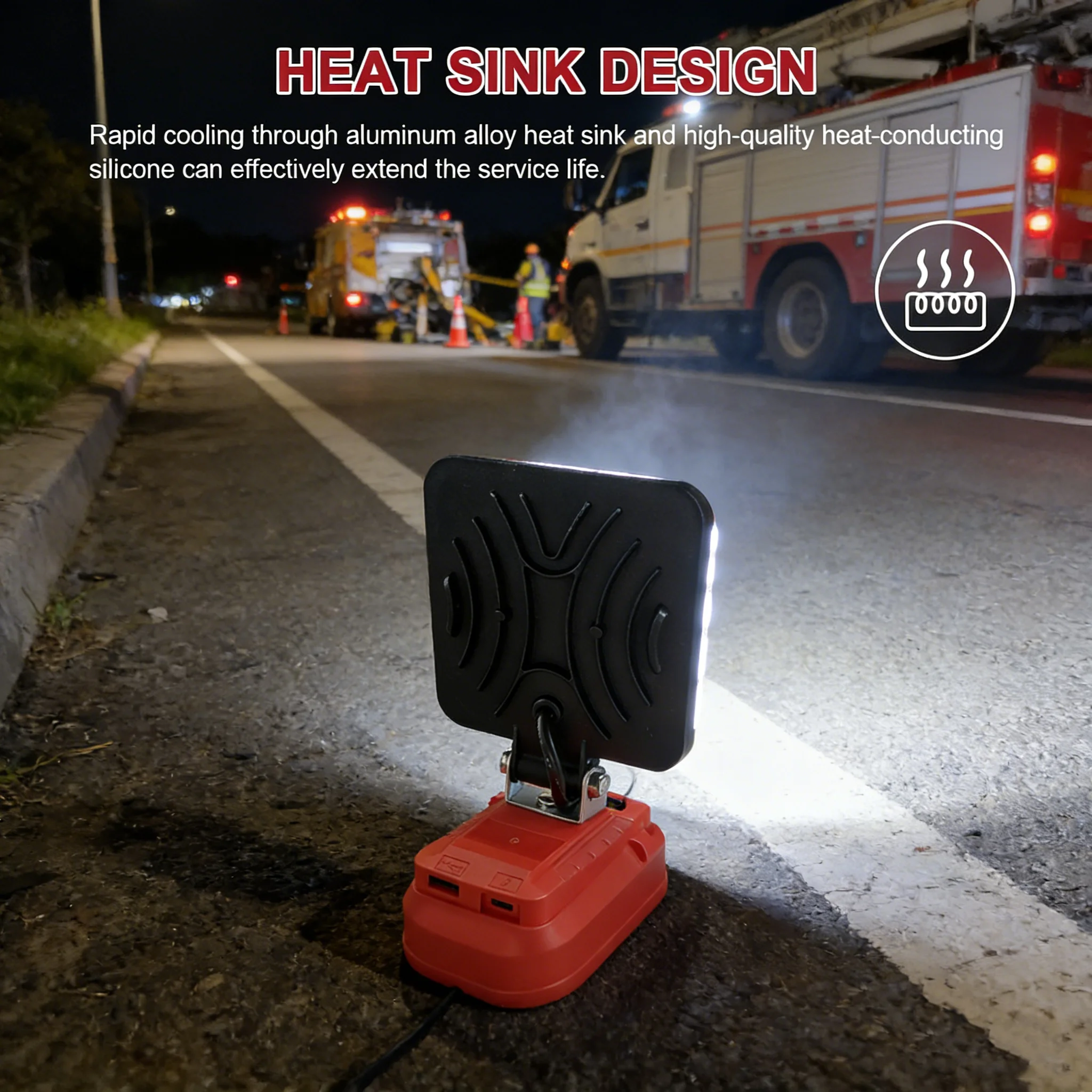 

Cordless 4 Inch Rechargeable LED Work Light USB Type-C, Emergency Flood Light Compatible with Makita Dewalt Milwaukee 18V-21V