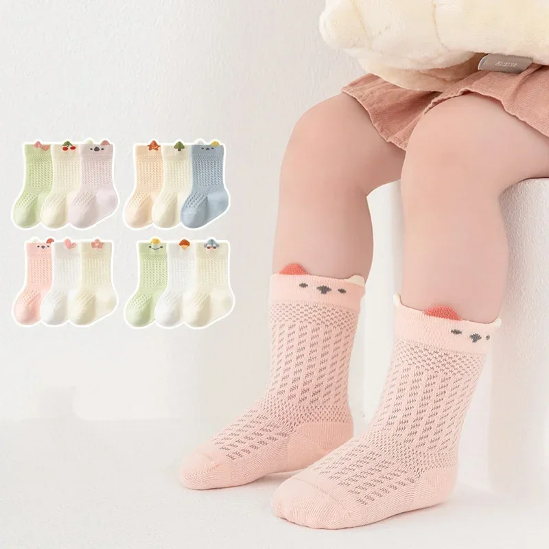 

Baby Girls Boys Summer Thin Cotton Mesh Cute Infant Clothing Accessories Newborn Short Socks For 0-5 Years