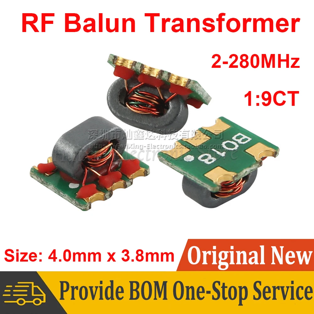 2PCS SMD B4F Micro 2-280MHZ 1:9CT RF Signal Balun Tranformer Balance Unbalance Unbalanced Balanced Replace TC9M-1+