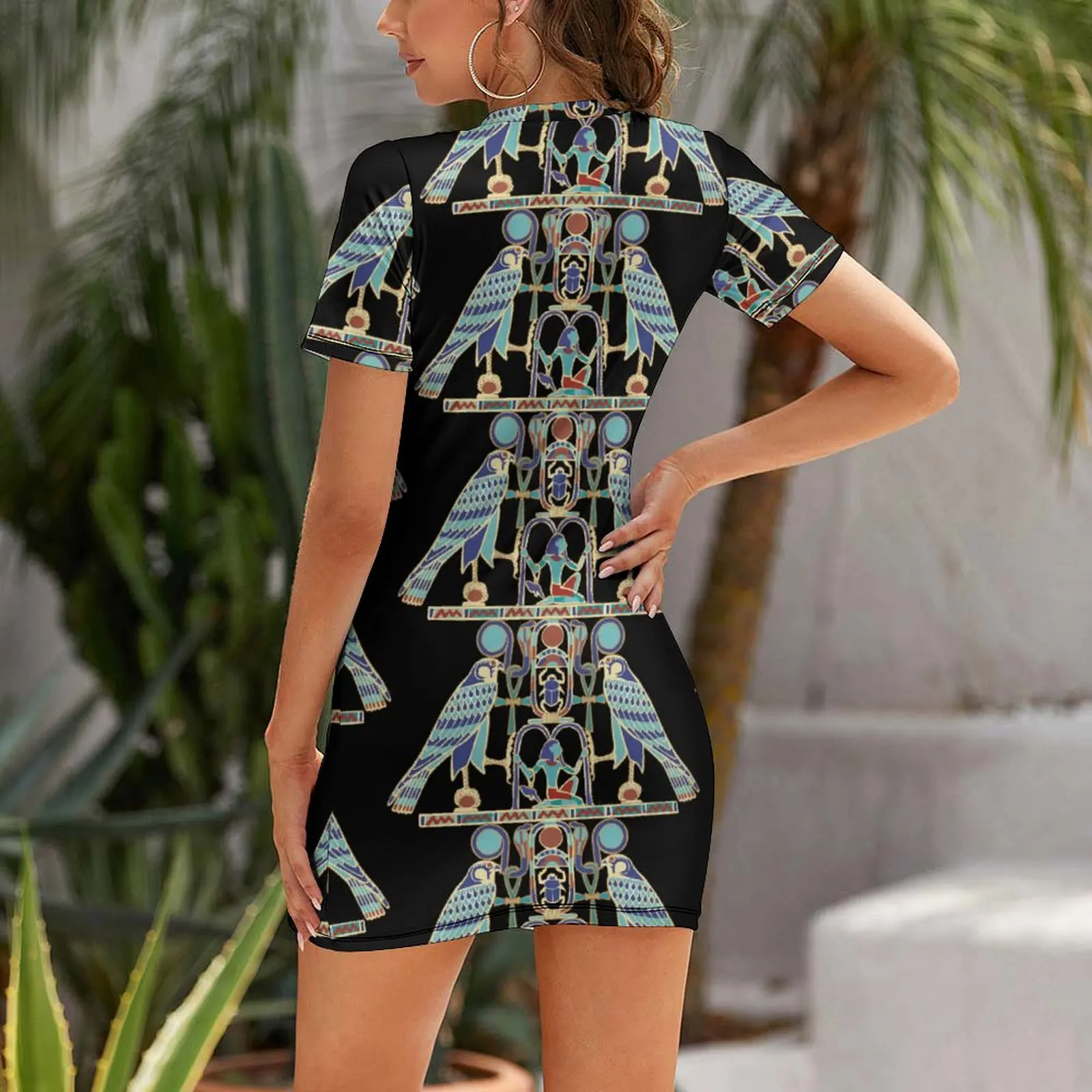 Sexy Woman's Clothing Dresses Pectoral Of Senwosret II Classic For Sale Short Sleeved Dress Premium Cocktails Funny Novelty