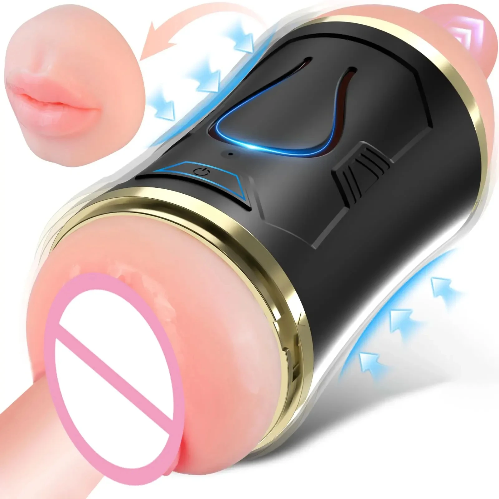 Sex Toys for Men 3 in 1 Realistic Vaginal Automatic Male Masturbator Open Ended Vibrating Penis Stimulation Adult Supplies