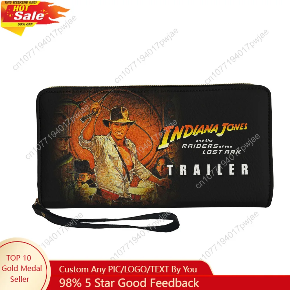 Indiana Jones Raiders of The Lost Ark Custom Wallet Purse Sprunki Mens Womens Zipper Long Wallets Double Wallet Gift Bag