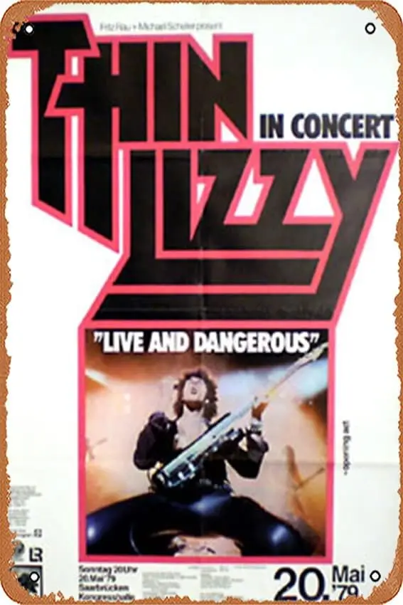 Thin Lizzy concert poster Poster Retro Metal Tin Sign Vintage Sign for Home Coffee Wall Decor
