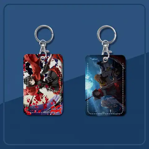 애니메이션 캐릭터 R-RWBY 키체인 카드 홀더 열쇠고리 은행 버스 ID 신용카드 키링 체인