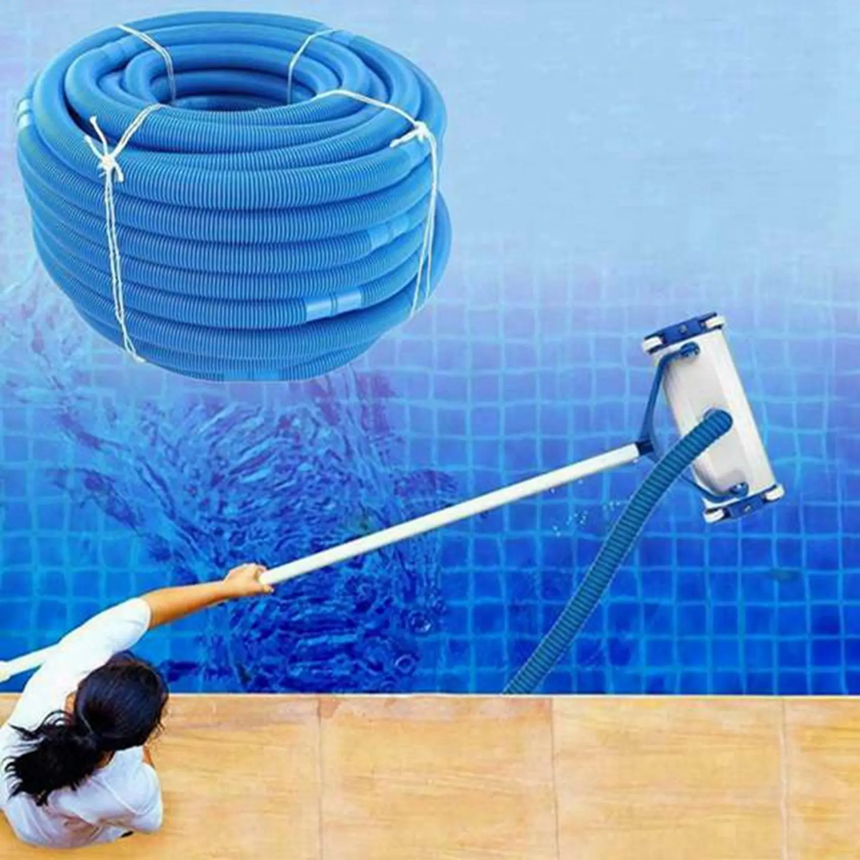 2Pcs 9M Swimming Pool Vacuum Cleaner Hose Suction Swimming Replacement Pipe Pool Cleaner Tool
