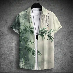 Men's Hawaiian Shirt 2024 New Short-Sleeved Shirt Loose Casual Comfort Harajuku Fashion Top Chinese Style Printed Social Clothes