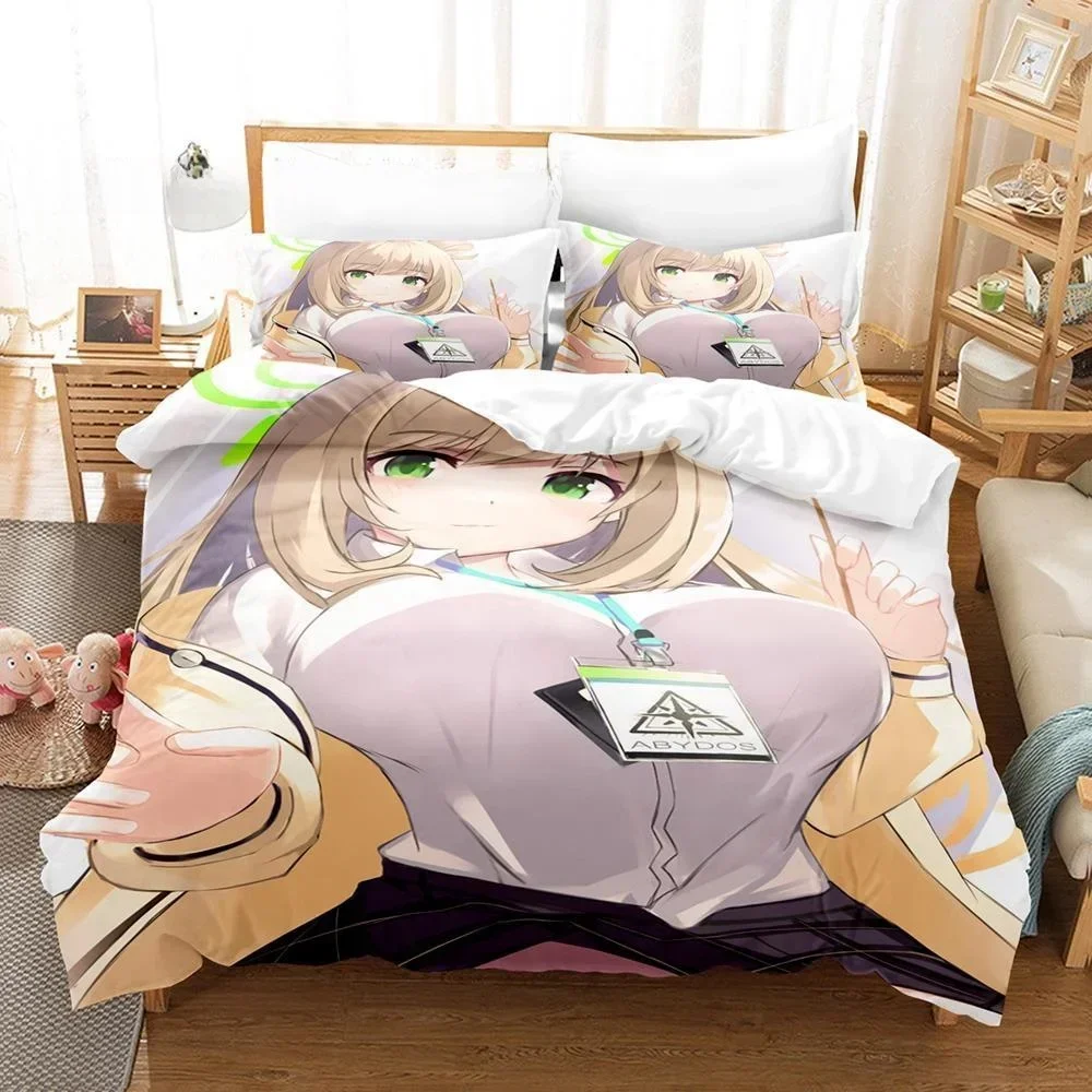 

Game Sexy Girls Blue Archive Bedding Set Single Twin Full Queen King Size Bed Set Adult Bedroom Duvet cover Sets Home Textile