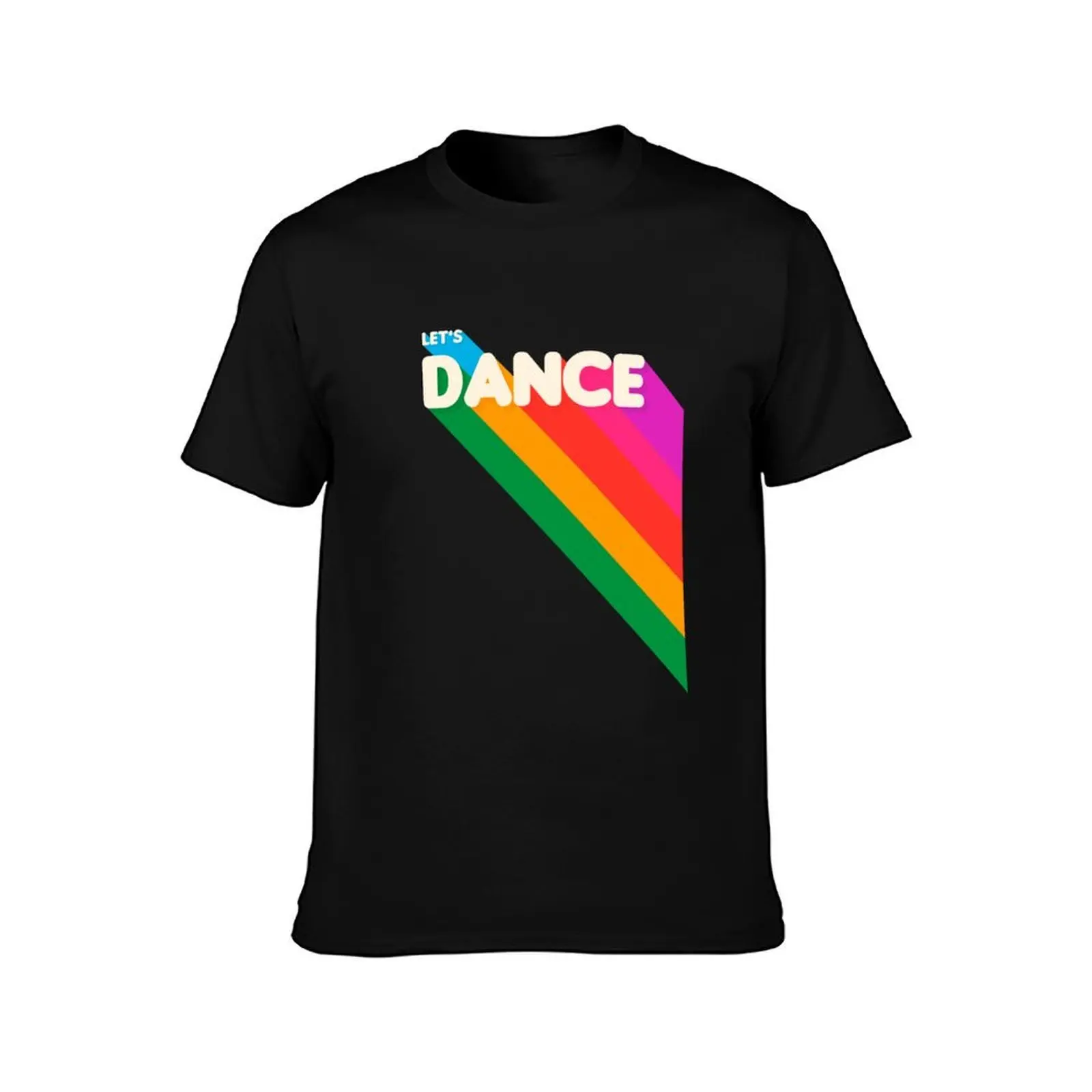 Rainbow dance typography T-Shirt, Summer Casual Cotton Tee, Oversized Streetwear Tops, Vintage Graphic Print, Unisex Men Women