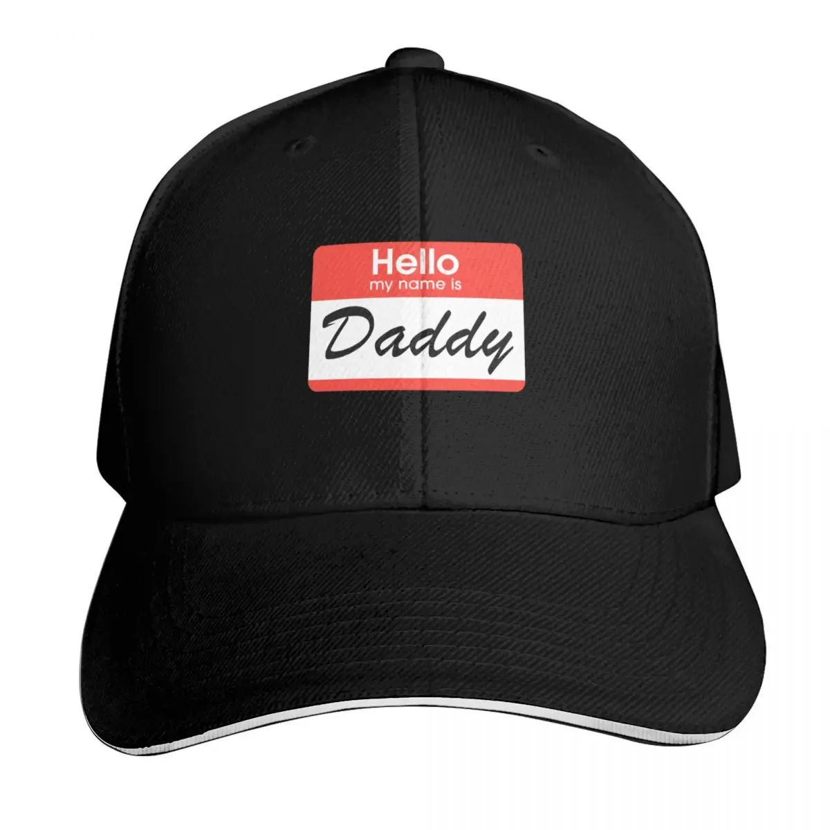 Hello My Name Is Daddy Sticker T-Shirt Baseball Cap Low Profile Unstructured Unisex for Men Women Outdoor Golf Running Hiking