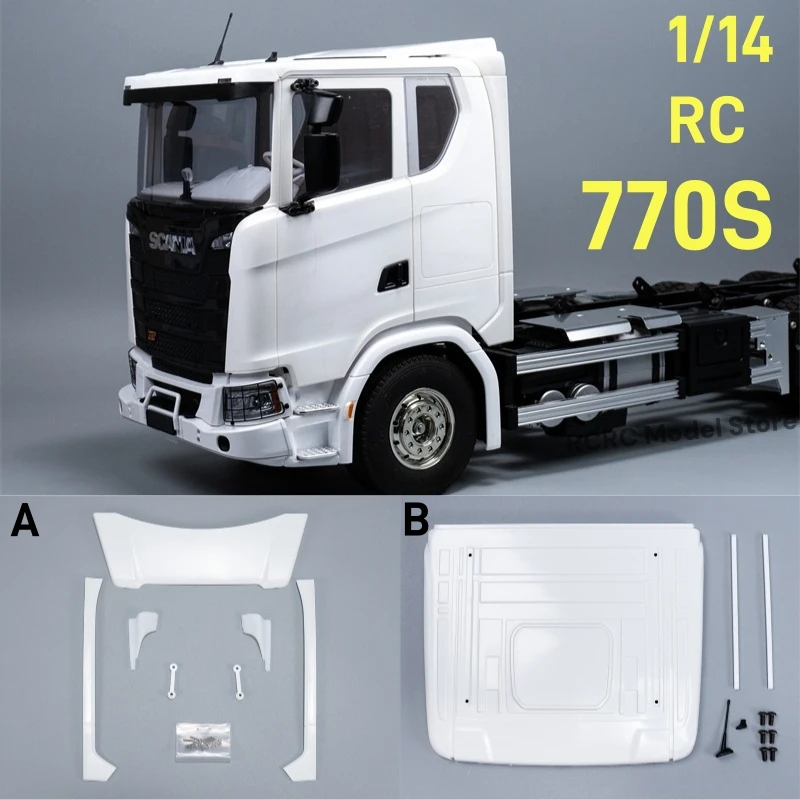 

770S 1/14 RC дефлектор крыши, спойлер кабины, хвостовой обтекатель для Tamiya 1/14 770S 56368 56371, запчасти для радиоуправляемых грузовиков, аксессуары