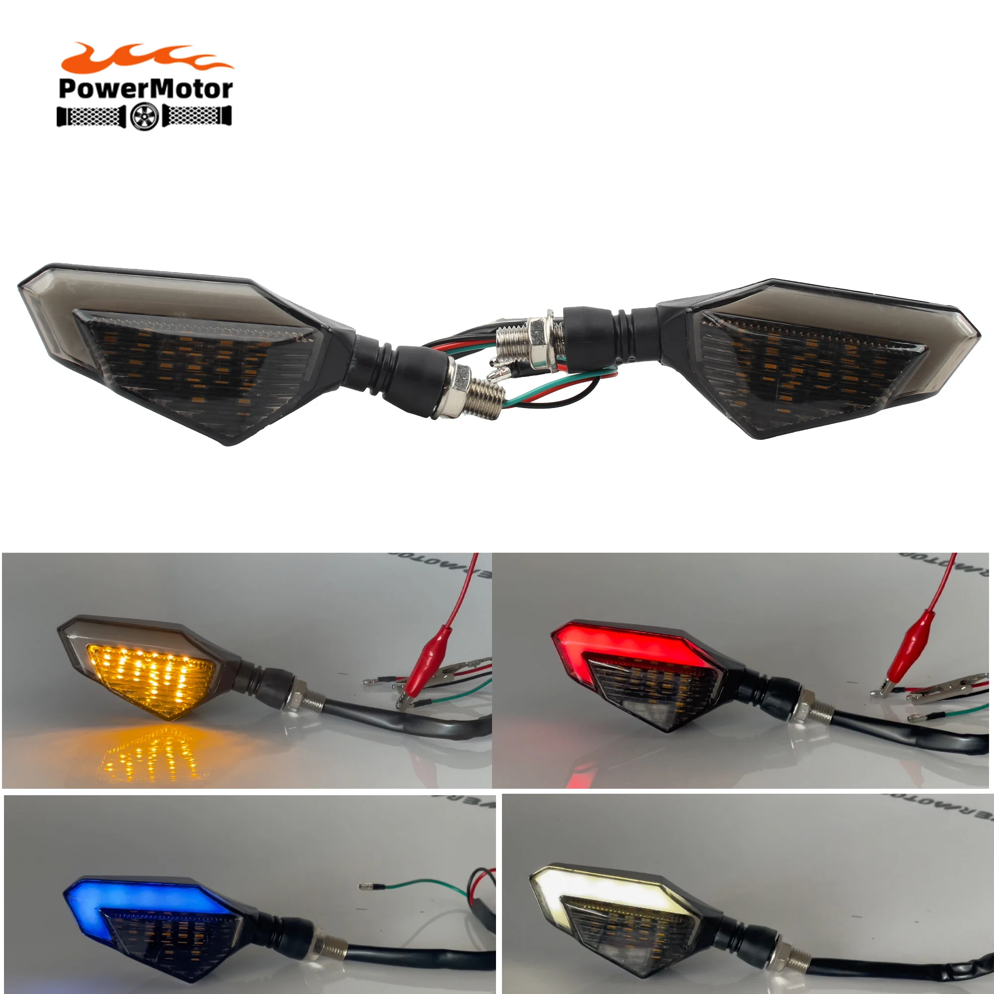 

Universal Motorcycle LED Turn Signals Tail Light Blinkers Indicators Motorbike Scooter Parts Daytime Running Lamp 12V