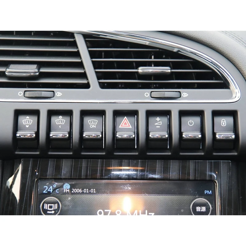 For Peugeot 3008 Flight Key Instrument Panel Switch Emergency Light Button Air Outlet Piano Key Multifunction Key Parts