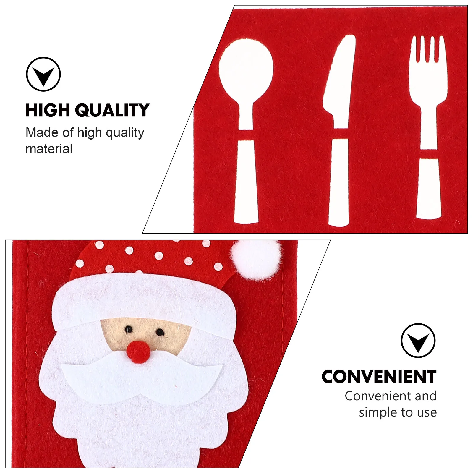 

4pcs Tableware Bag Christmas Cutlery Holder Fork Cutter Cover Storage Pouch For Dining Table Decor Xmas Kitchen Supply