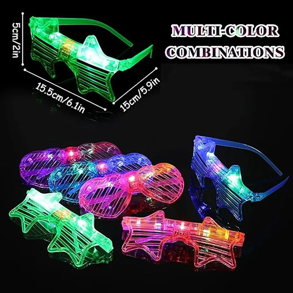 Glow In The Dark Glasses Bulk Led Light Up Glasses 2024 Wedding Decor Party Favors Glow Glasses For Kids Adults Party Supplies