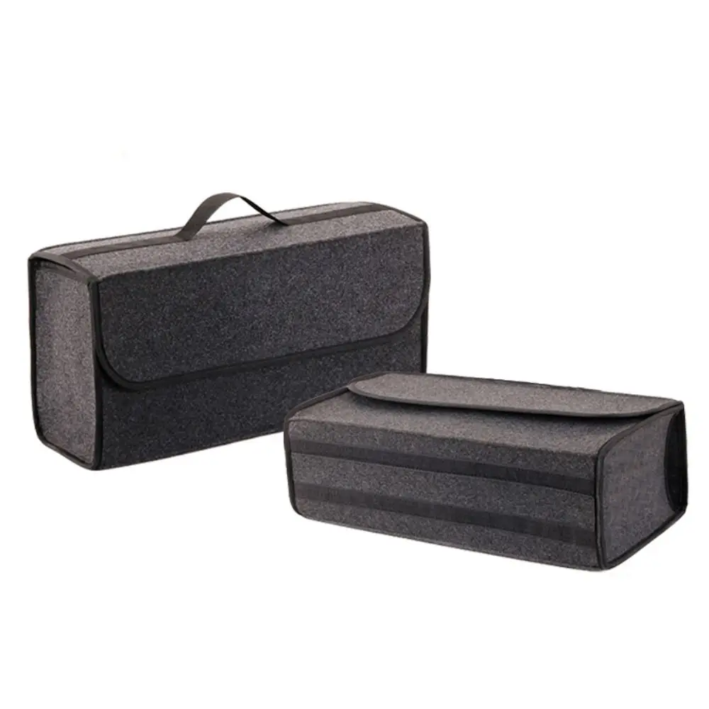 

Practical Car Boot Organiser Box Portable Storage Bag Felt Cloth Car Storage Bag Small Items Foldable Travel Tidy