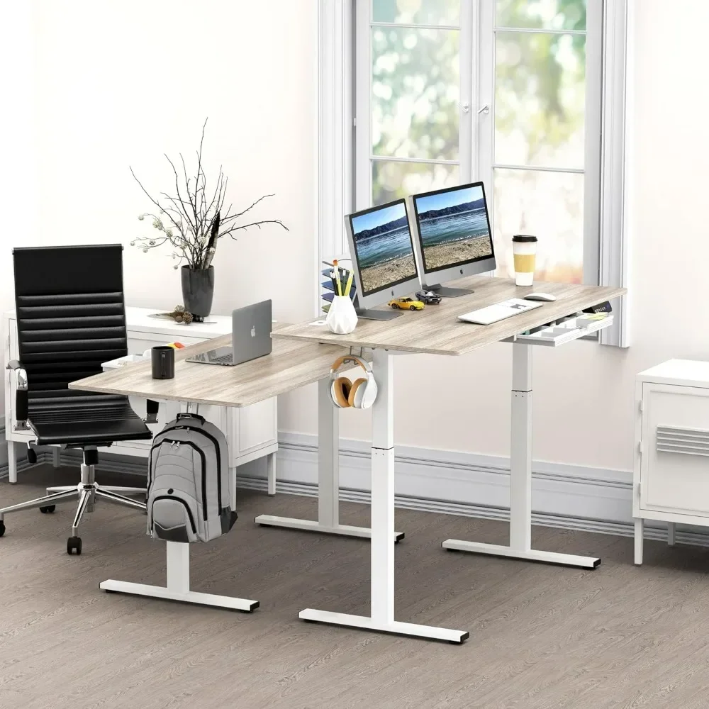 55-Inch Large Electric Height Adjustable Standing Desk, 55 x 28 Inches