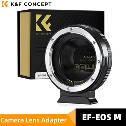 K&F Concept EF to EOS M Auto Focus Camera Lens Adapter Ring for Canon EF EF-S Lens to Canon EOS M M3 M5 M6 M50 M100 Mount Camera