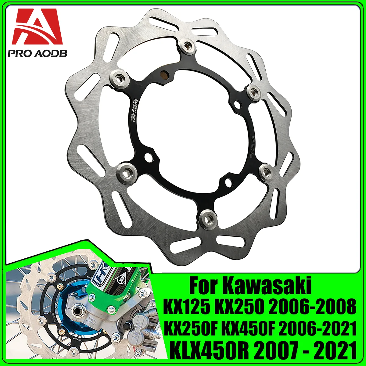 

Motorcycle 270MM Front Floating Brake Disc Rotor Bracket For Kawasaki KX250F KX450F KX KLX KX125 KX250 KLX450R 2006-2020 2021