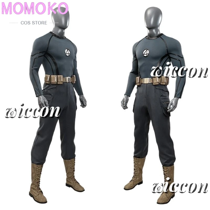 Traje de Cosplay de Johnny Storm para hombre, pantalones con cinturón superior gris de fantasía, película muerta, antorcha de piscina humana, traje de Halloween