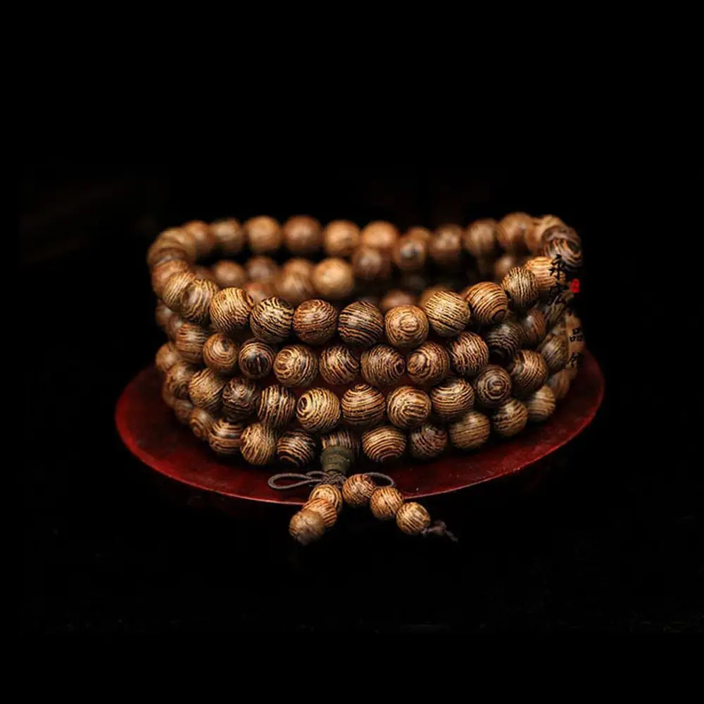 Fashion Hot Sale Wenge Tibetan Buddhist Wooden Bangle Jewelry Prayer Beads Mala Bracelet Rosary Buddha