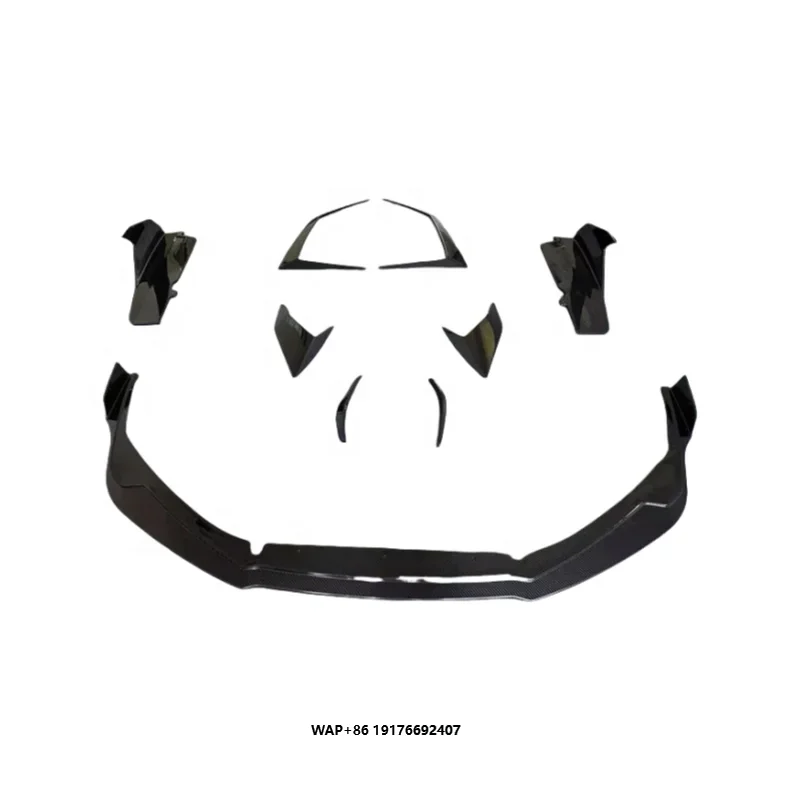 KQX V Style Dry Carbon Fiber Front Lip Front Bumper Canard Wing Side Skirt Hood Trim Side Window Trim for  STO