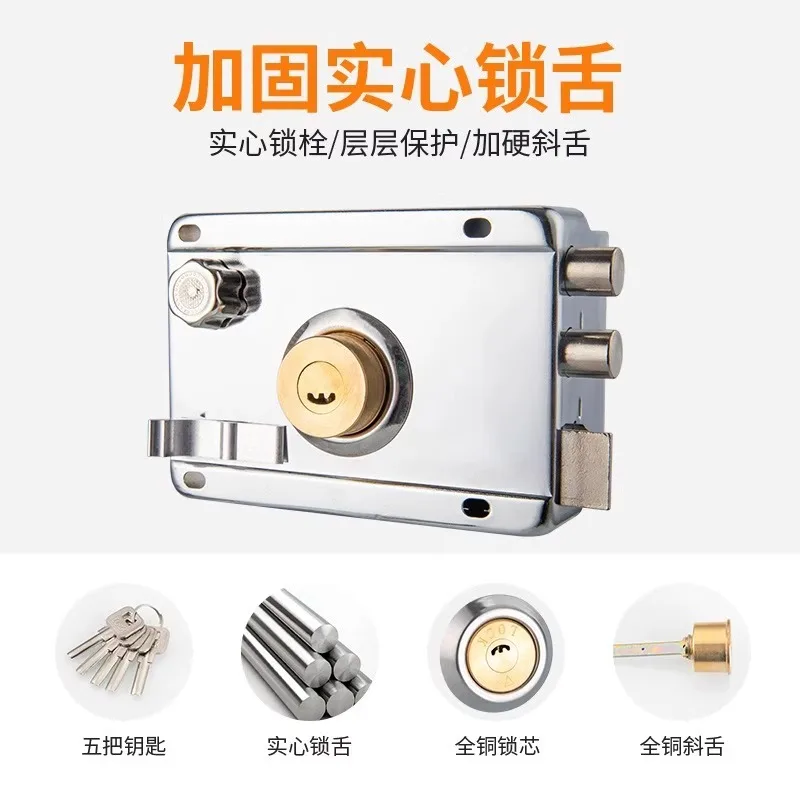 

Deadbolt Door Lock with Keys for Gate Office Women Bag Shop Door Hardware Home Security DIY
