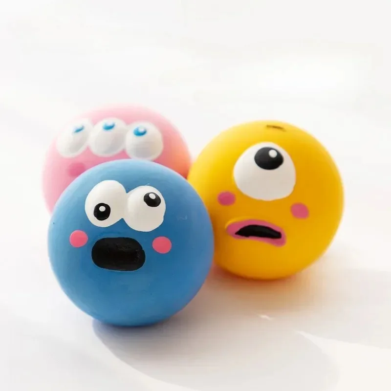 Pet Squeaky Toys Pet Ball Toys Dog Chewing Rubber Ball Cleaning Tooth Dog Chew Toy For Dogs Bite Resistant Sounder Pet Supplies