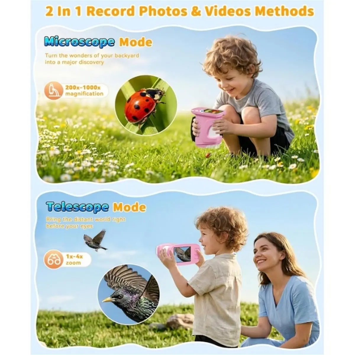 update. 1000X Kids Handheld Microscope Mini Pocket Digital Microscope with 2.4