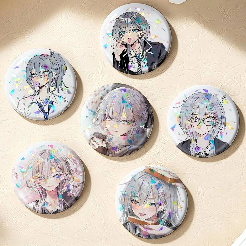 Значки-броши Haimiya-senpai wa Kowakute Kawaii Haimiya Mio 75мм 44мм 25мм для рюкзаков и головных уборов