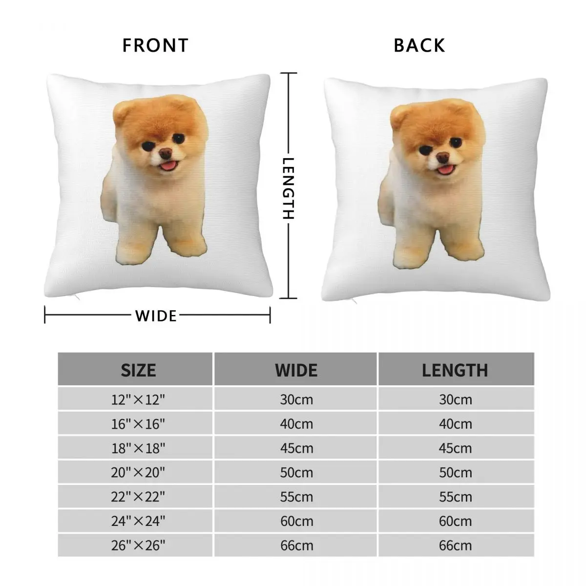 Cute Pomeranian Puppy Square Pillowcase Polyester Linen Velvet Printed Zip Decor Home Cushion Cover Wholesale