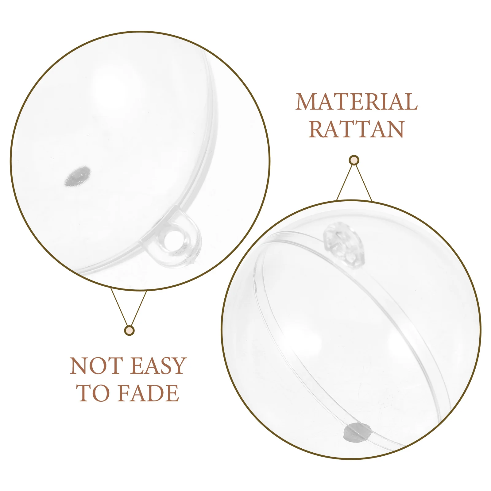 

30Pcs 50Mm Clear Plastic Fillable Hollow Ball Ornaments Easy Open Reusable Hanging Decorations for DIY Christmas Wedding Party